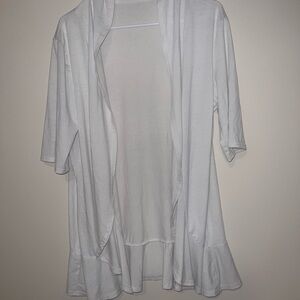 White Open Front Cardigan